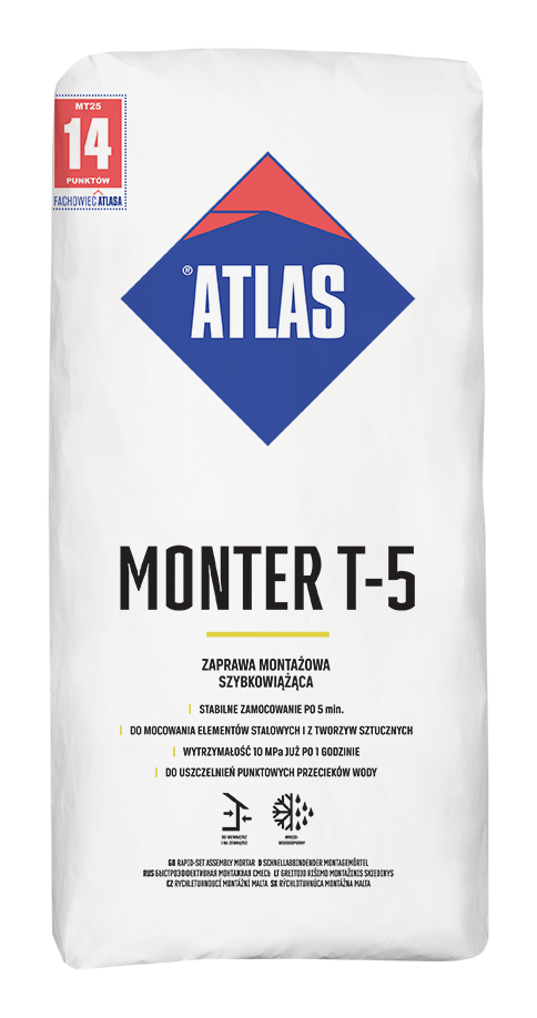 Schnell abbindender Montagemörtel (2-25 mm) MONTER T-5