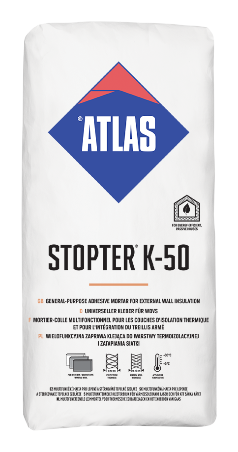 ATLAS STOPTER K-50 weißer Allzweckkleber für die Außenwanddämmung 25 kg