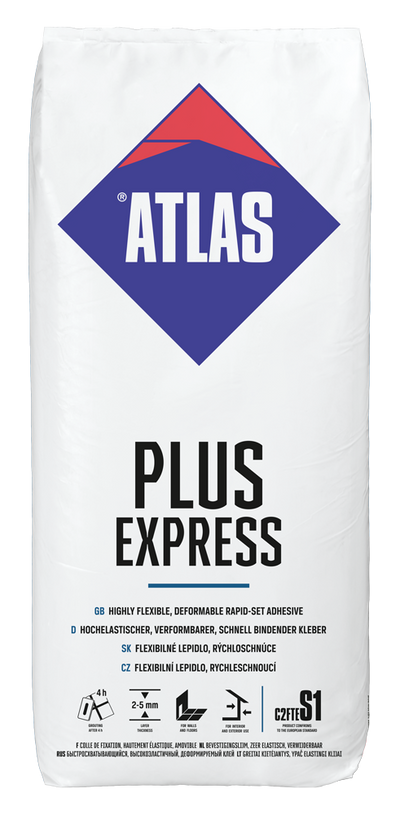 PLUS EXPRESS , hochelastischer verformbarer Fliesenkleber  25kg