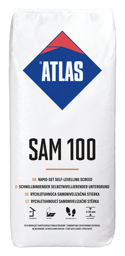 SAM 100 schnell erhärtender, selbstnivellierender Estrich (5-30 mm) 25kg