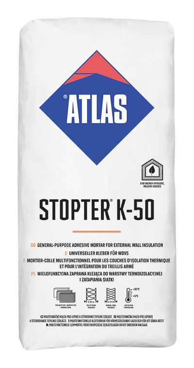 ATLAS STOPTER K-50 weißer Allzweckkleber für die Außenwanddämmung 25 kg