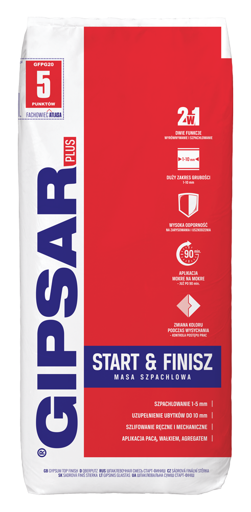 GIPSAR PLUS Oberputz für mehrschichtigen Auftrag - nach nur 1,5 Stunden 20 kg